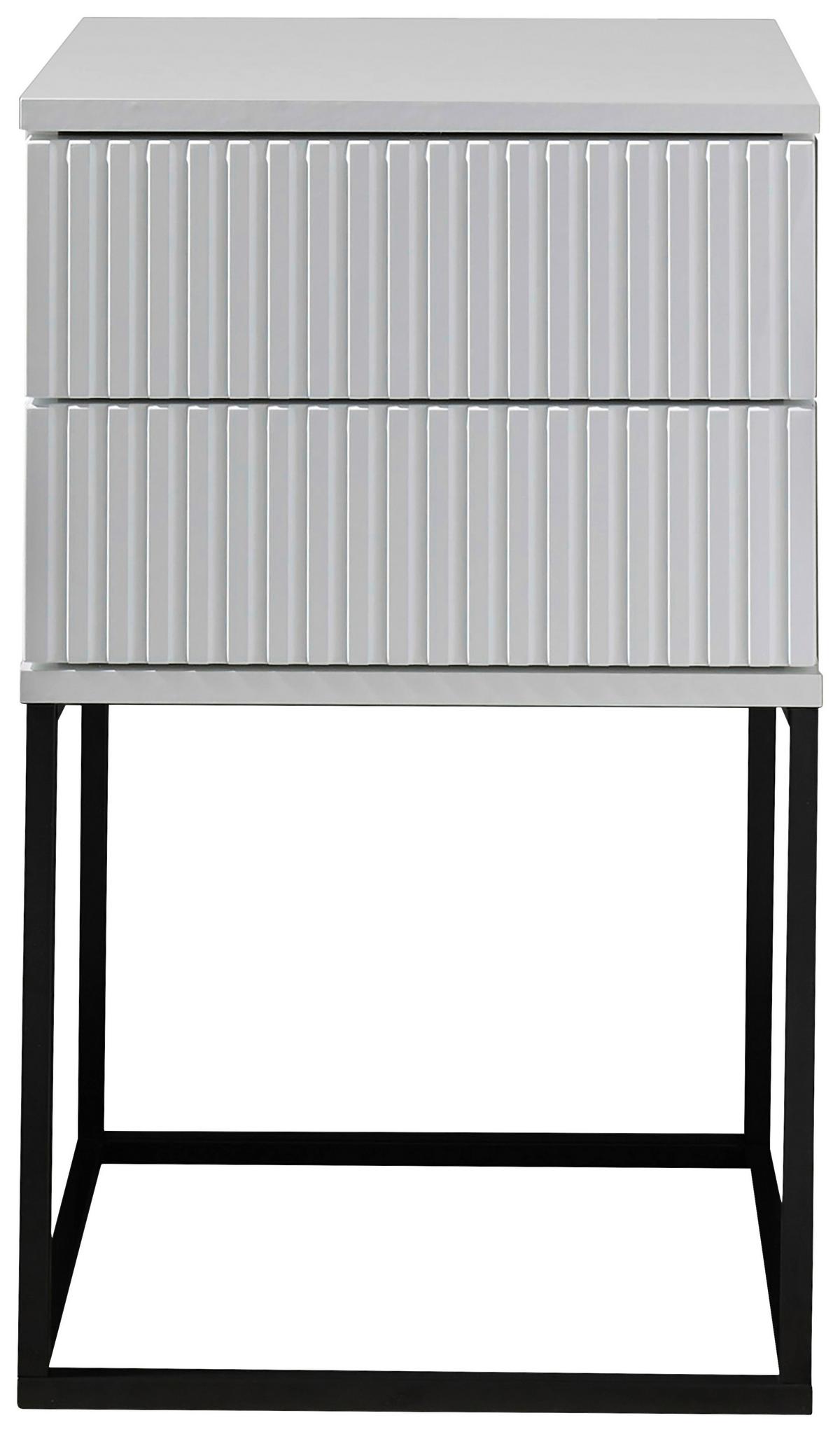 SZAFKA NOCNA MARLE - biały/czarny, Modern, materiał drewnopochodny/metal (40/65/38,5cm) - Livetastic