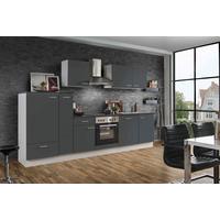 Küchenblock White-Classic Grau/Weiß B: ca. 310 cm - Silberfarben/Graphitfarben, KONVENTIONELL, Holzwerkstoff/Kunststoff (310cm) - Menke