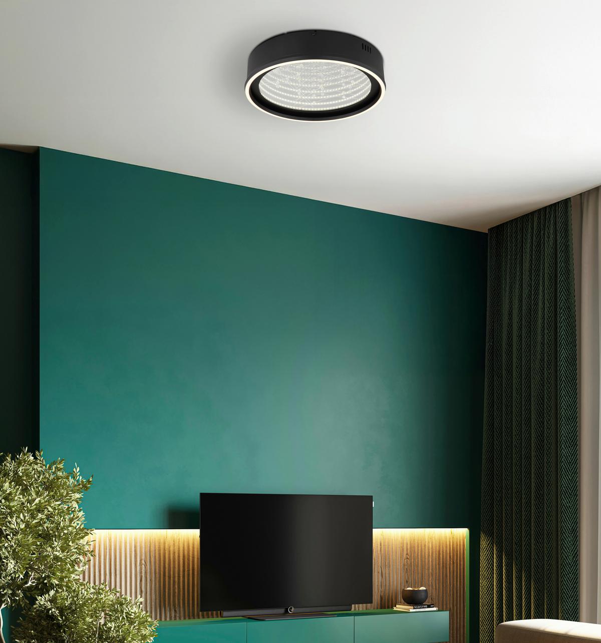 Led Stropna Svjetiljka Mirrora - bijela/prozirno, Design, staklo/metal (40/8,5cm) - Globo