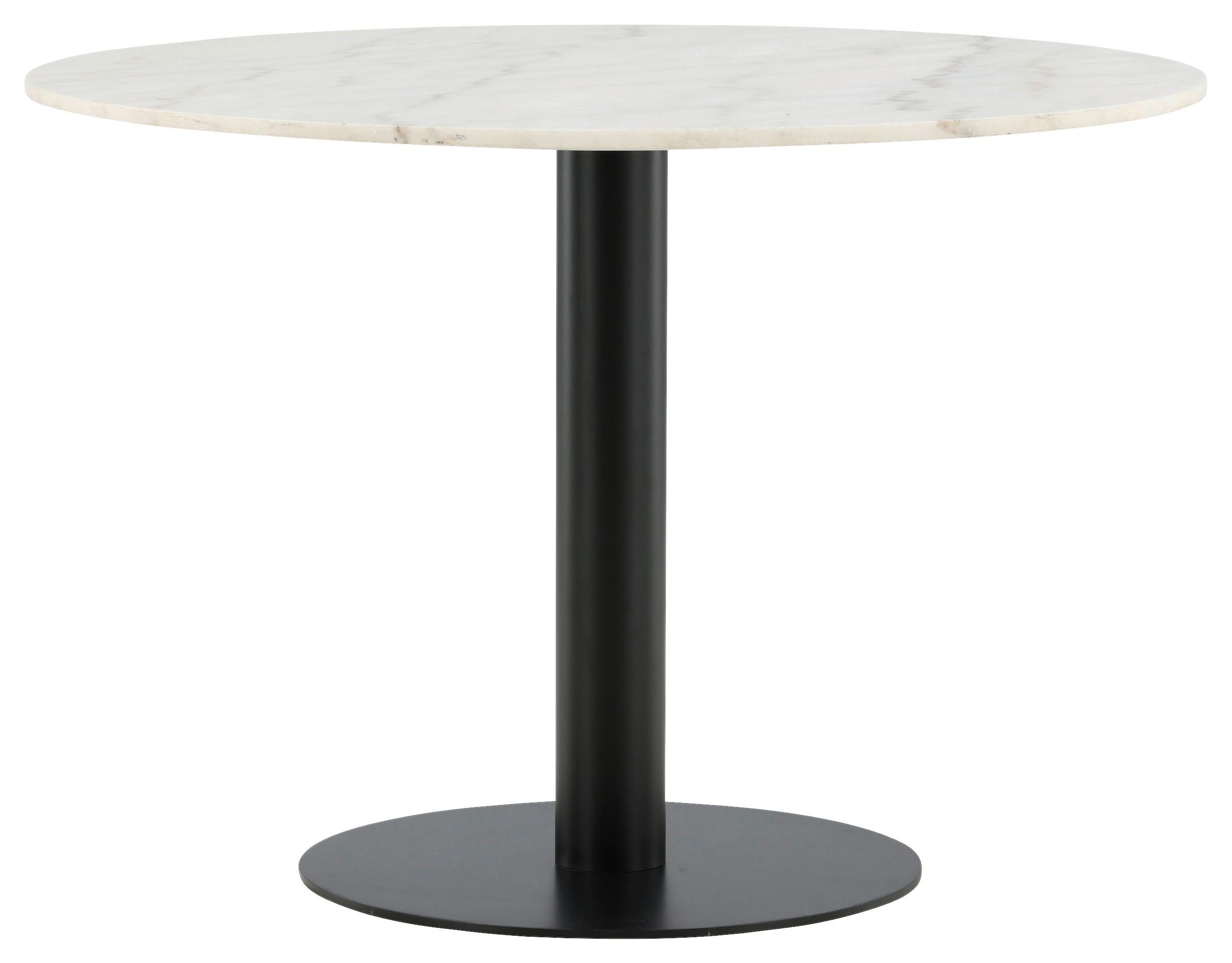 ESSTISCH ESTELLE - Schwarz/Weiß, Design, Stein/Metall (106/106/75cm) - Livetastic