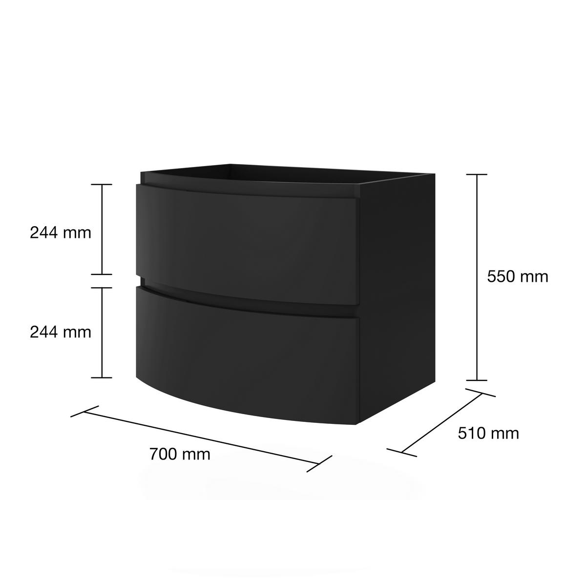 Element Ispod Umivaonika Armonia - bijela/crna, Moderno, drvni materijal/prirodni materijali (70/56/49cm)