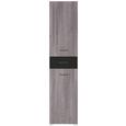 Regal in Grau - Schwarz/Grau, MODERN, Glas/Holz (45/199/35cm) - PREMIUM LIVING