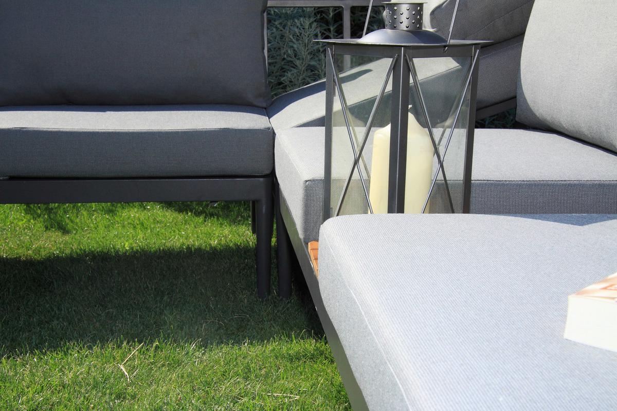 Lounge Garnitura Acamp, Antracit - barva tikovine/srebrne barve, Basics, kovina/tekstil (243/68/243cm) - Acamp