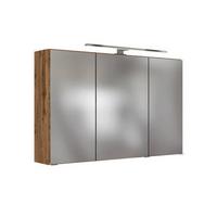 Spiegelschrank Florida Eiche Wotan - Chromfarben/Eiche Wotan, MODERN, Glas/Holzwerkstoff (120/64/20cm)