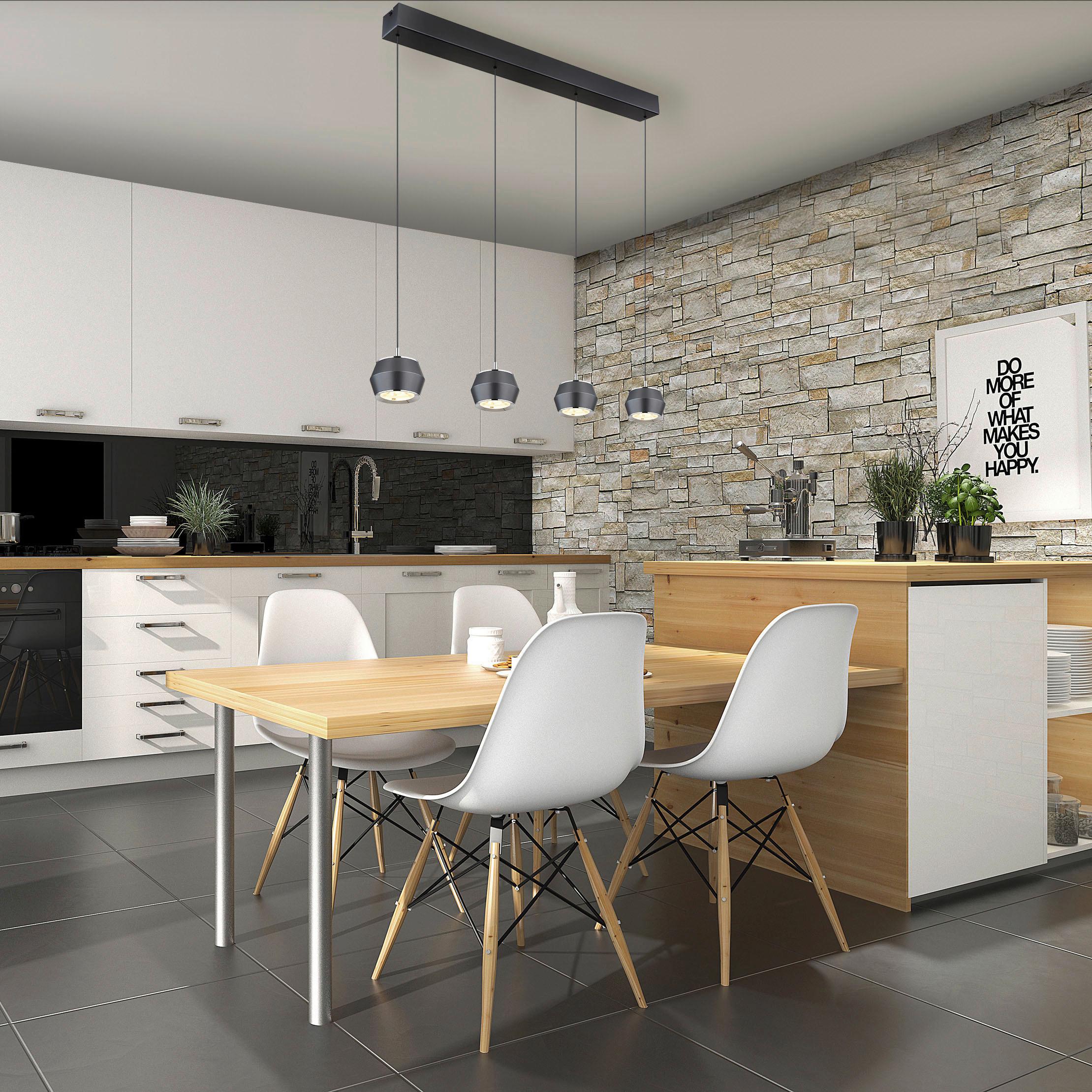 Viseča Led-svetilka 15209-4 Marthy - siva/opal, Design, kovina/umetna masa (80,5/10/200cm)