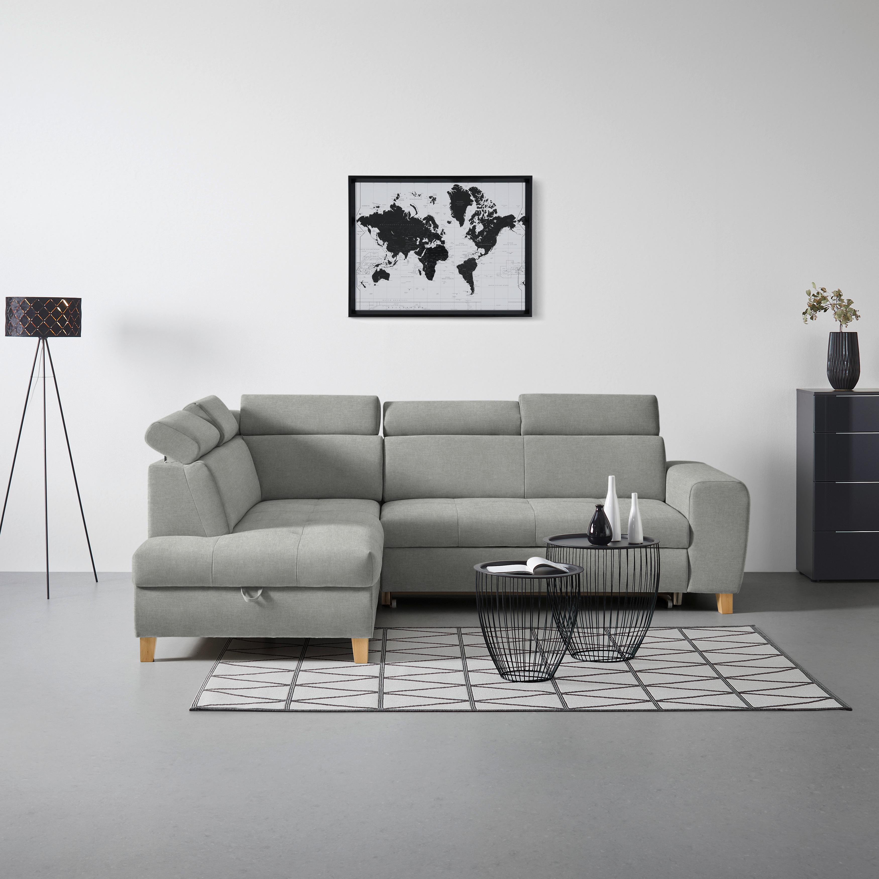 Kutna Garnitura Lugo - siva, Moderno, drvo/metal (205/98/266cm) - Modern Living