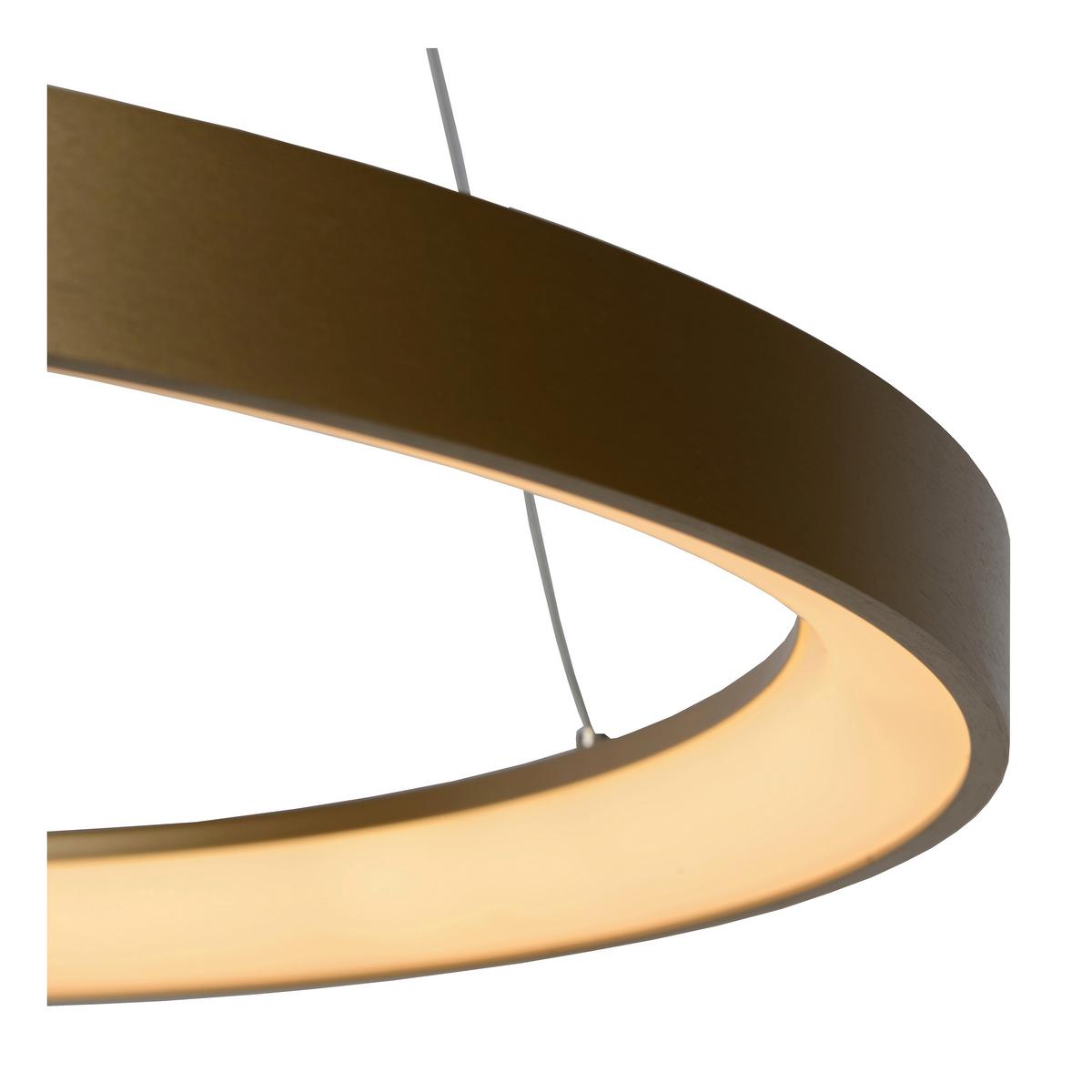 LAMPA WISZĄCA LED 46403/48/02 VIDAL - kolor mosiężny/opal, Design, tworzywo sztuczne/metal (58/150cm) - Lucide