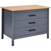 Kücheninsel Venet, Anthrazit/Artisan Eiche - Anthrazit/Schwarz, MODERN, Holzwerkstoff/Metall (124/91/75cm) - Mömax