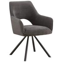 KRZESŁO Z PODŁOKIETNIKAMI JASON - czarny/ciemnoszary, Design, metal/tkanina (60/85/63cm) - Hom`in