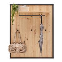 Garderobenpaneel Florenz Grau/Eiche Artisan - Eiche Artisan/Grau, MODERN, Holzwerkstoff/Metall (94/116/2,6cm) - Premium Living