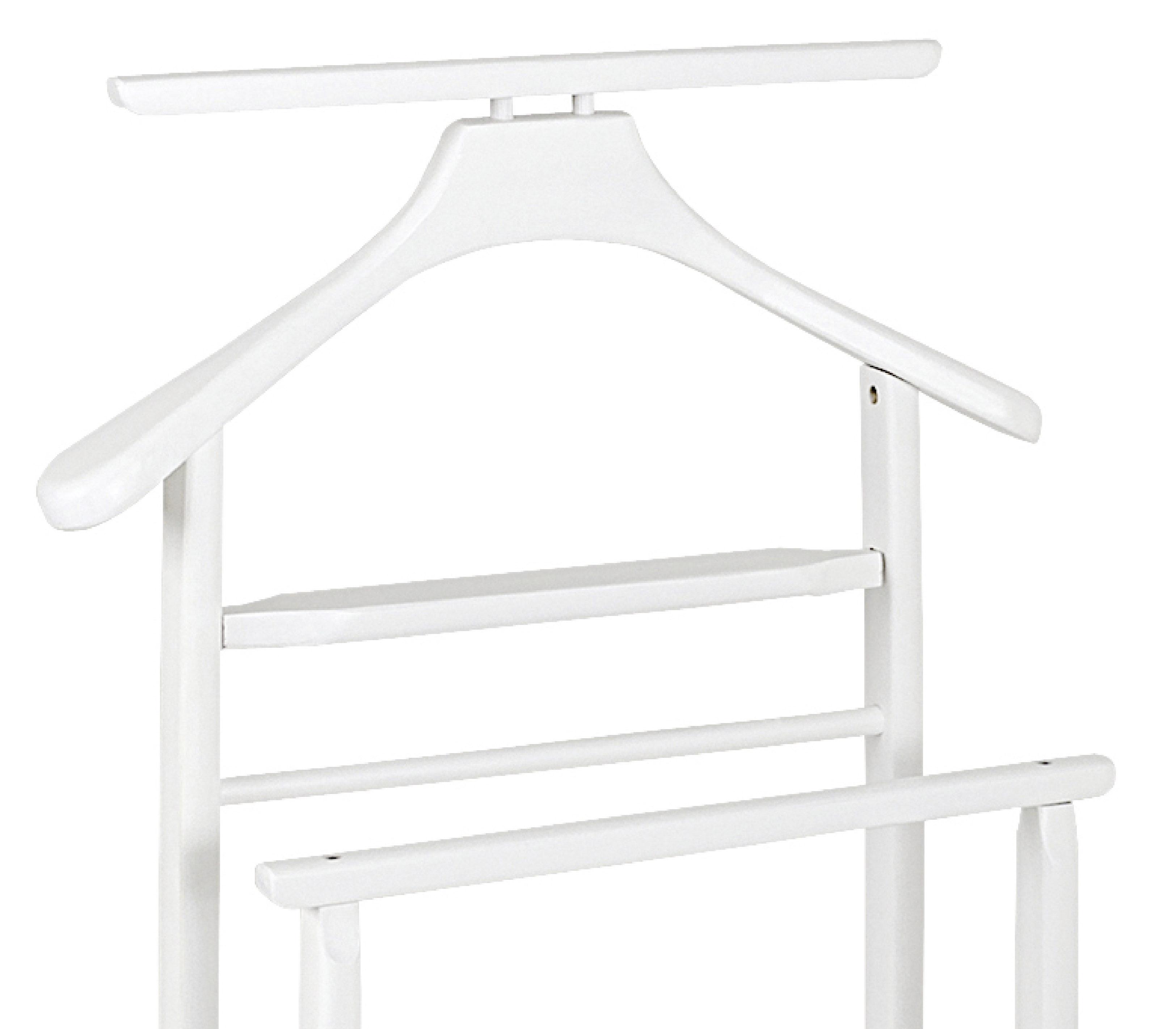 CICHY SŁUGA FUNNY - biały, Basics, drewno (47/102/36cm)