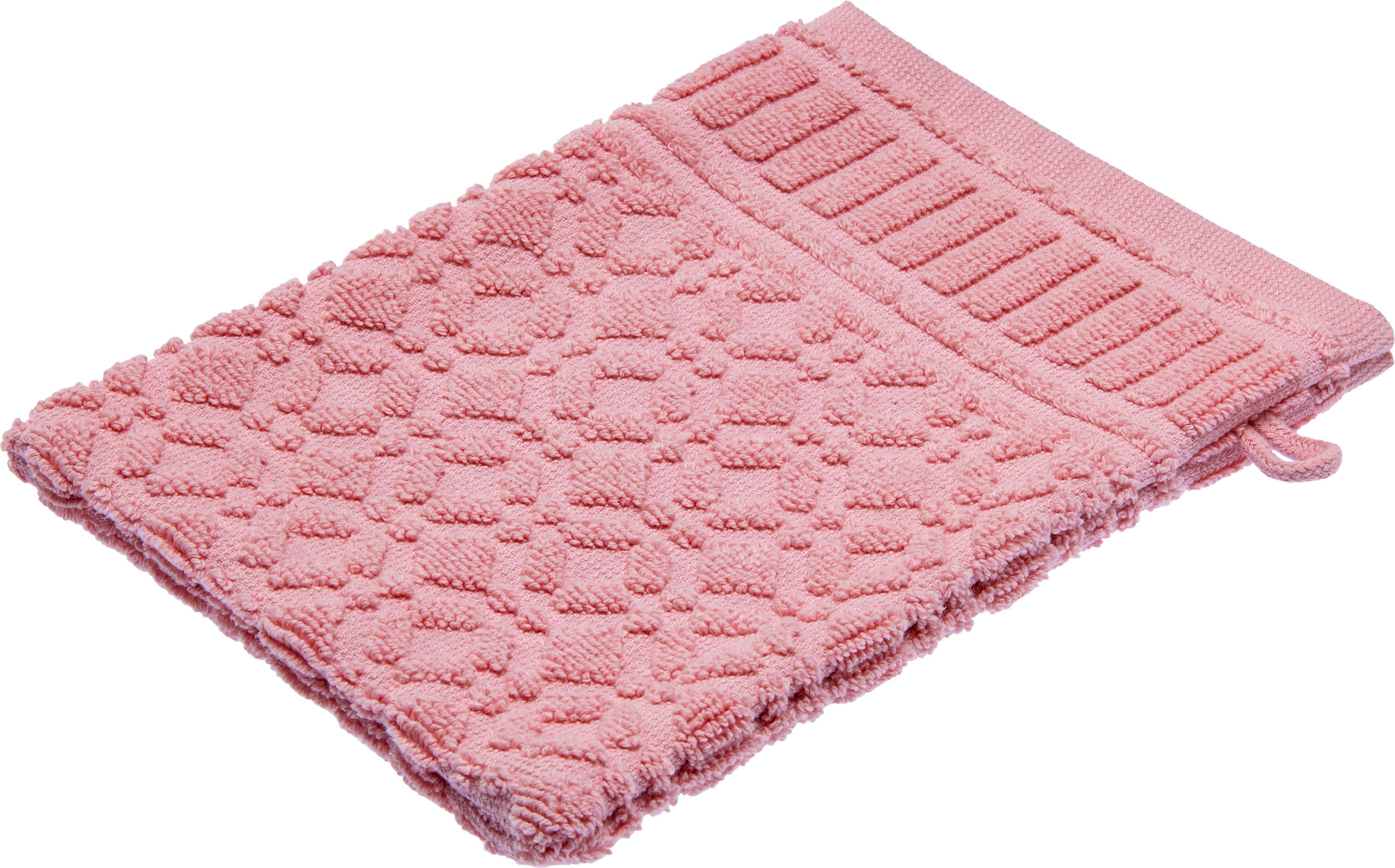 Waschhandschuh Carina Rosa - Rosa, Romantik / Landhaus, Textil (16/21cm) - Modern Living
