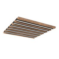 LED-DECKENLEUCHTE 67347D2 HAYDEN - Weiss/Dunkelbraun, Natur, Holzwerkstoff/Kunststoff (45/45/5cm) - Globo