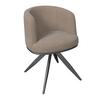 CHAISE ACCOUDOIRS NELA - noir/marron, MODERN, métal/textile (62/77/62cm) - Bessagi Home