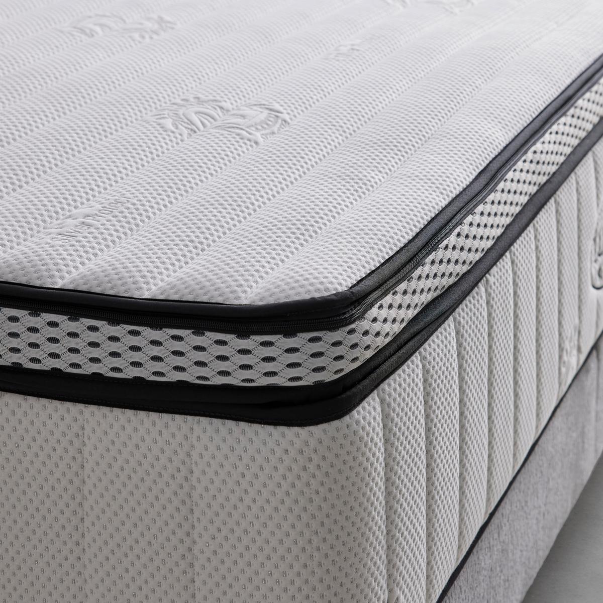 Boxspringbett Queen in Grau ca. 160x200cm - Chromfarben/Goldfarben, KONVENTIONELL, Textil (160/200cm) - Premium Living