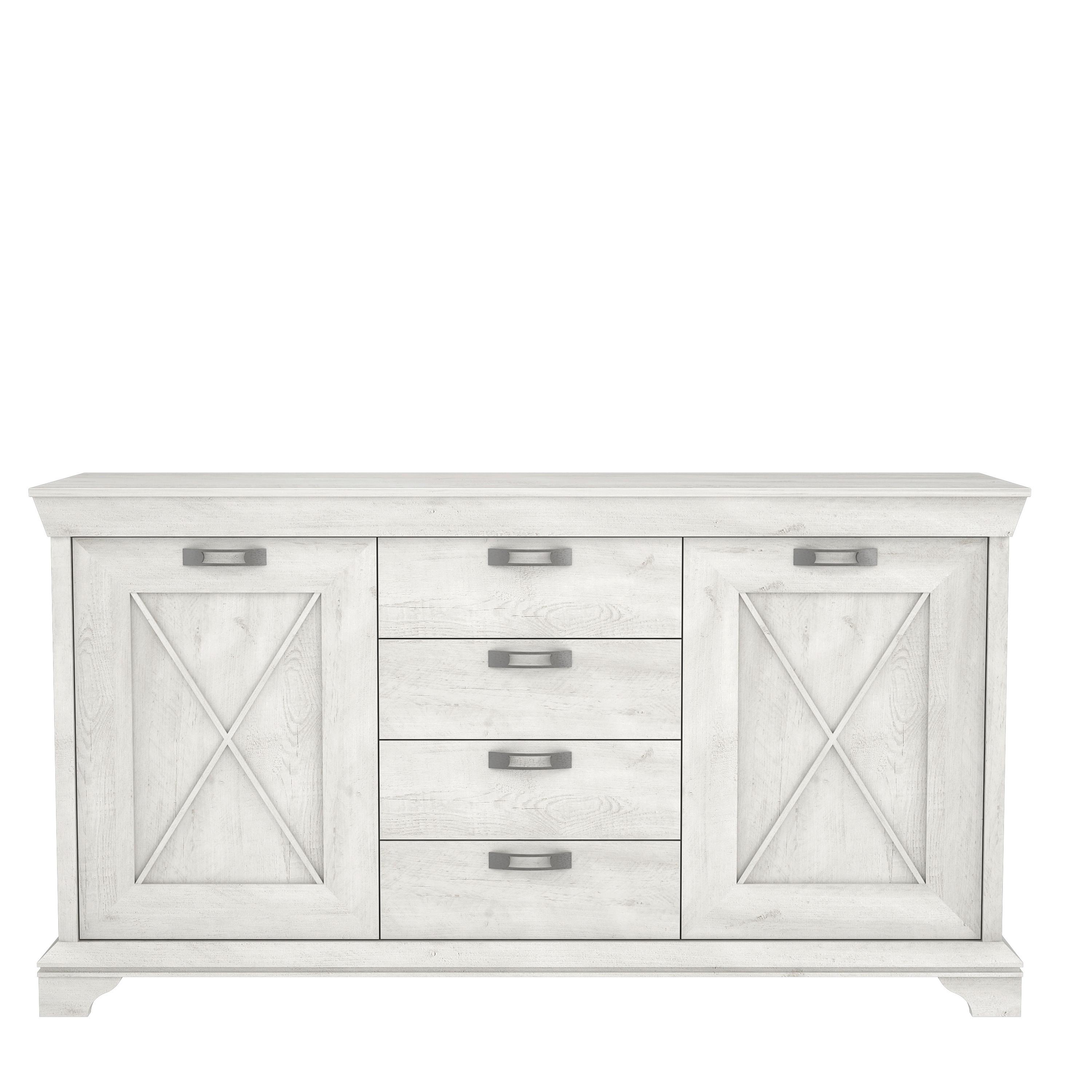 Comodă KASHMIR - alb, Konventionell, material pe bază de lemn (178,3/95,9/48,2cm) - Premium Living