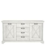 Komoda Kashmir - bijela/srebrne boje, Konvencionalno, drvni materijal/metal (178,3/95,9/48,2cm) - Premium Living