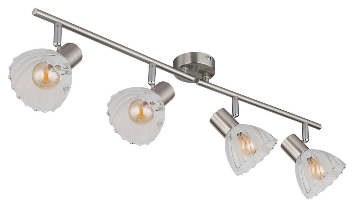 STRAHLER 54315-4 ZACHERY - Nickelfarben, Konventionell, Glas/Metall (70/13/19cm) - Globo