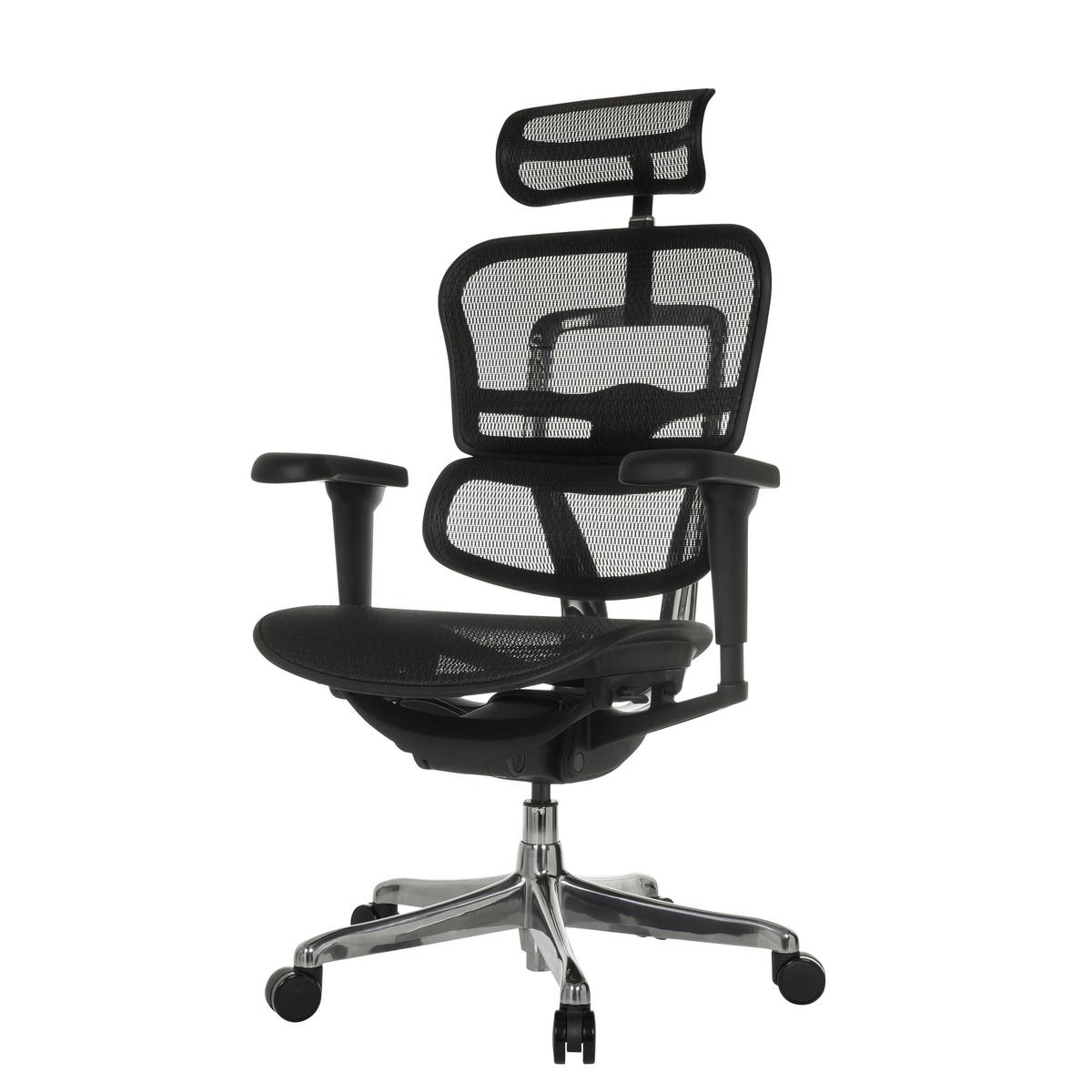 Drehstuhl Ergohuman Ultra Gen2 Schwarz - Silberfarben/Schwarz, MODERN, Kunststoff/Textil (65/132/60cm) - MID.YOU