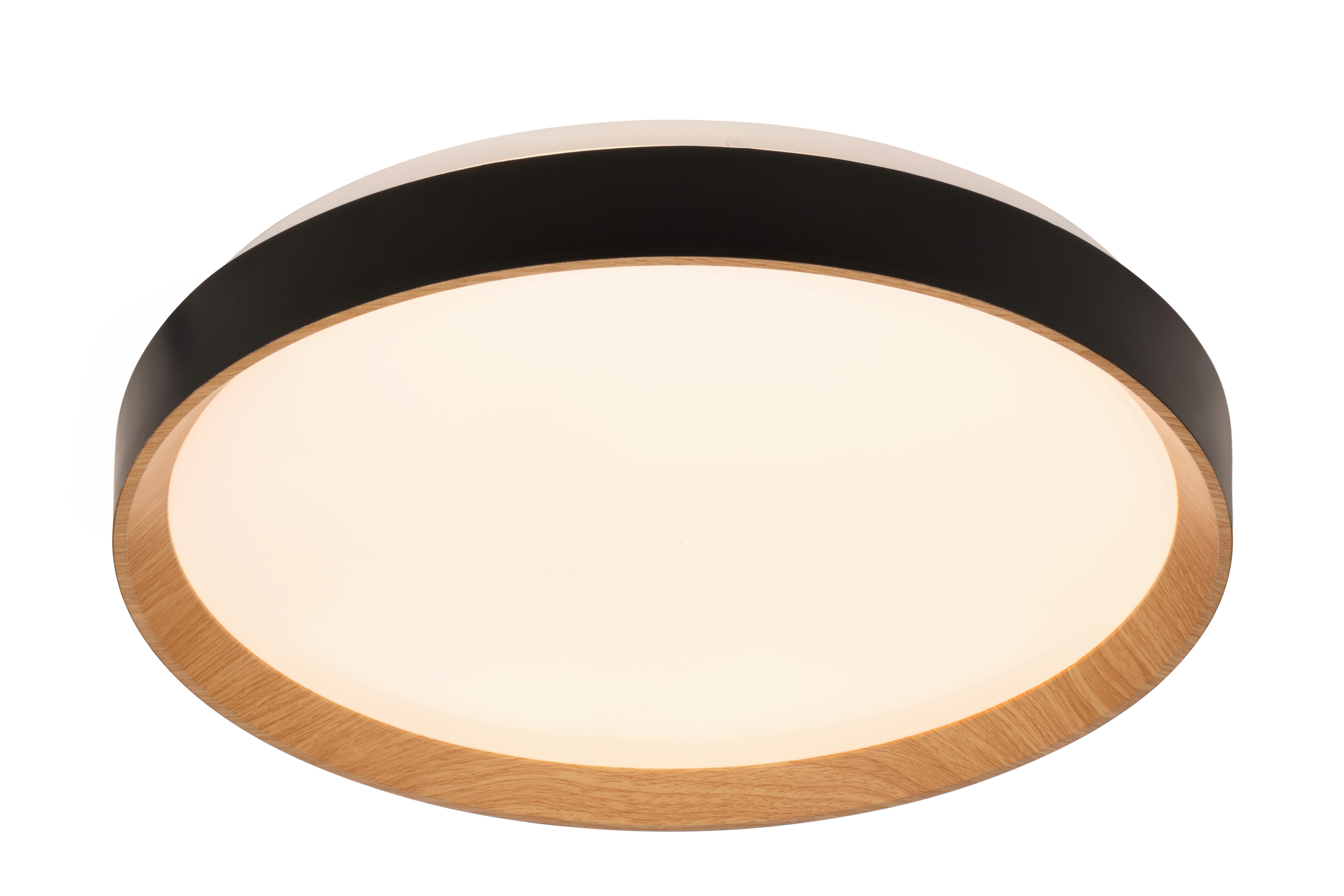 LAMPA SUFITOWA LED NASHVILLE - czarny/kolor dębu sonoma, Basics, tworzywo sztuczne/metal (48/8cm) - Novel