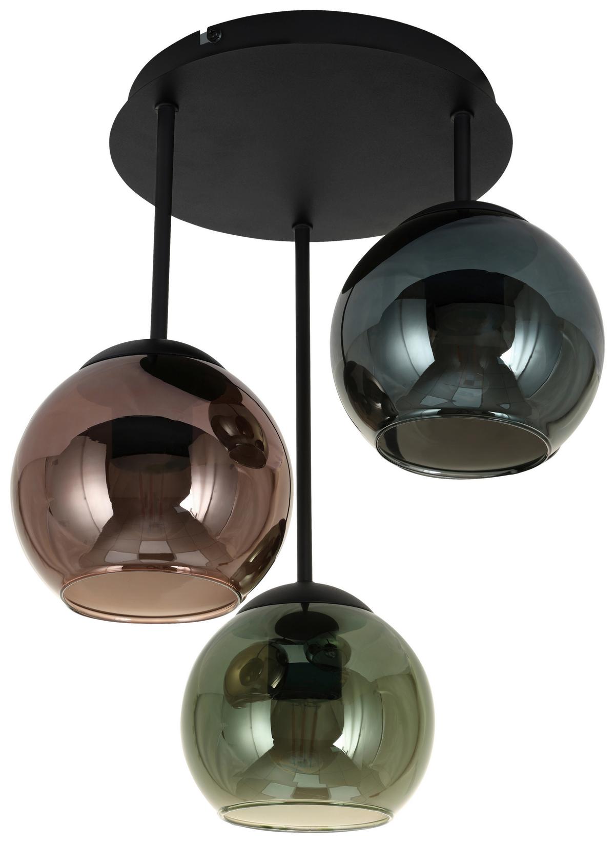 Deckenleuchte Gren Multicolor max. 25 Watt - Blau/Rot, MODERN, Glas/Metall (34.5/40,5cm)