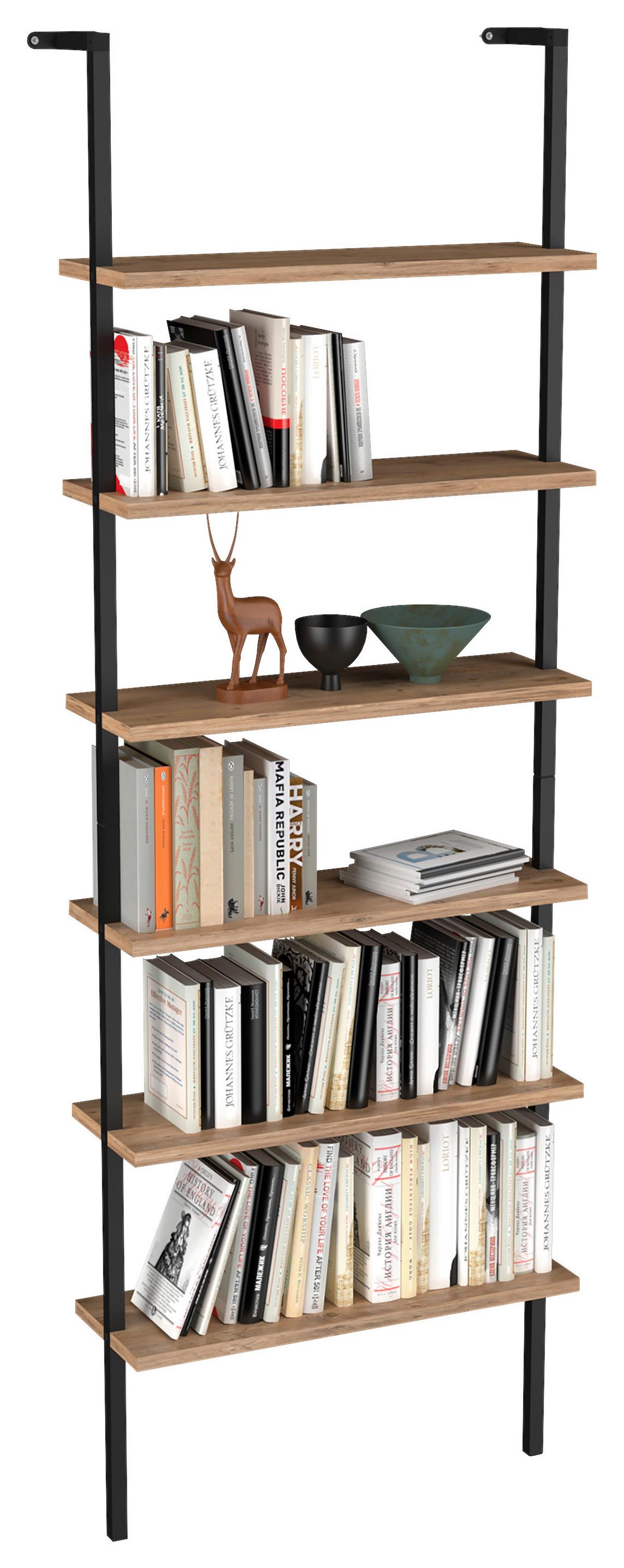 REGAL INSASI - Honigeiche/Schwarz, Design, Holzwerkstoff/Metall (60/183/20cm) - MID.YOU