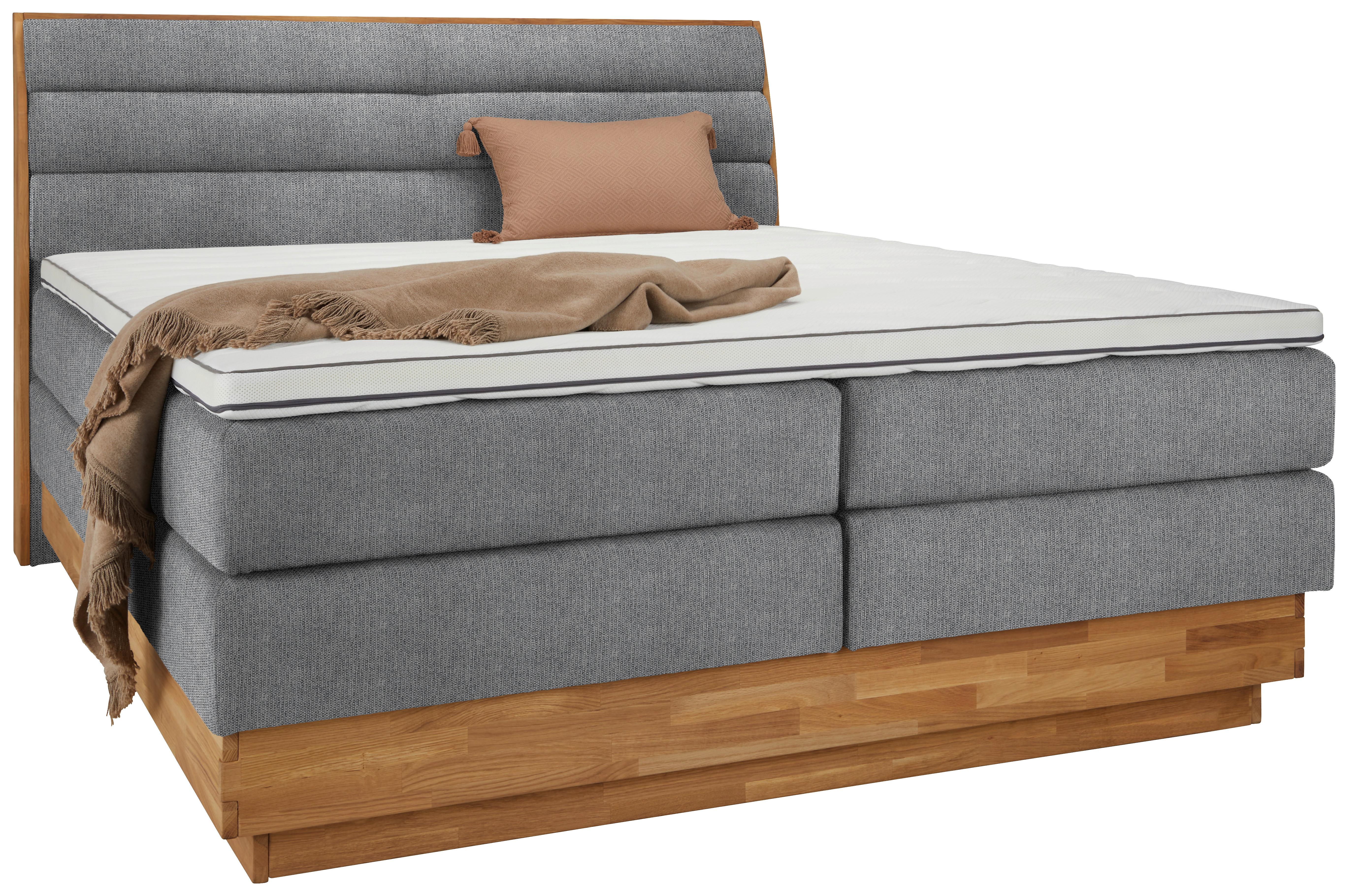 Boxspringbett Marissa in Greige ca. 180x200cm - Greige, KONVENTIONELL, Holz/Kunststoff (180/200cm) - Premium Living