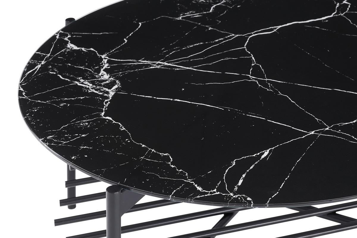 Klubska Miza Marble, Črna - črna, Design, kovina/steklo (84/43cm) - Livetastic