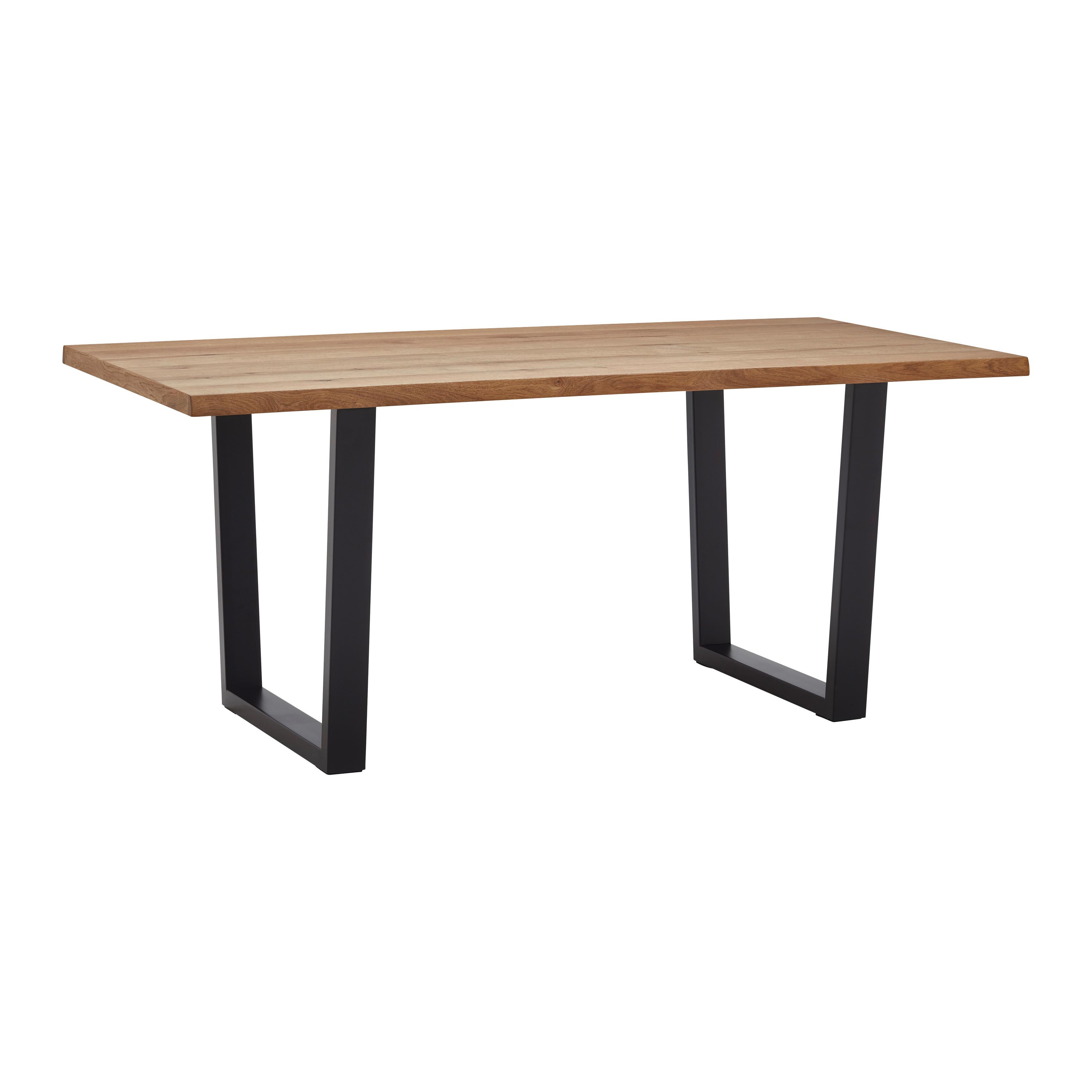 Étkezőasztal Juno - fekete/tölgyfa, modern, fa/fém (180/90/76cm) - Bessagi Home
