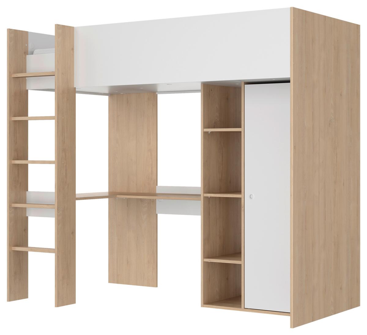 Igralna Postelja Matis, Bela, Barva Kostanja, 90x200 - bela/rjava, Basics, leseni material (90/200cm)