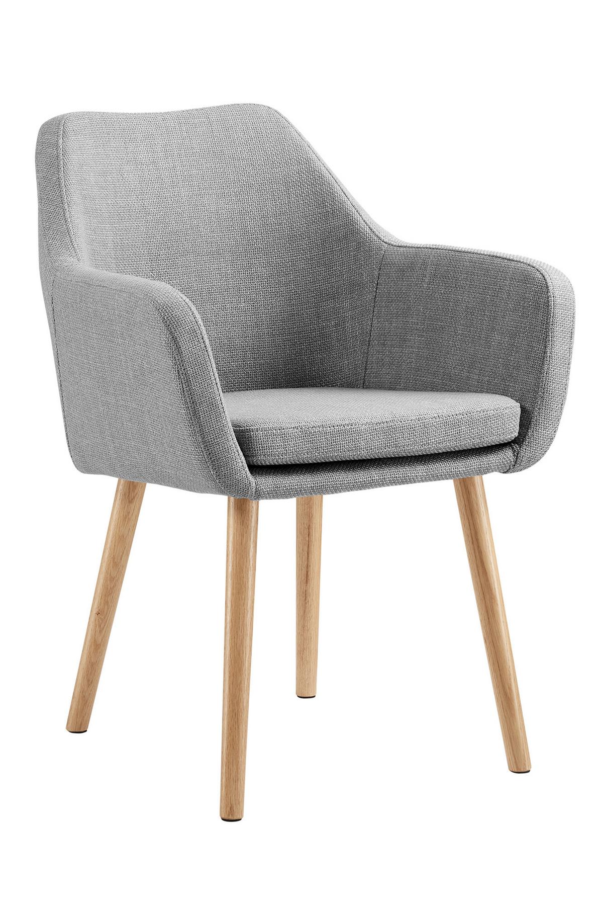 Naslanjač Holz, Svetlo Siva - naravne barve/svetlo siva, Moderno, tekstil/les (62/84/60cm) - Livetastic