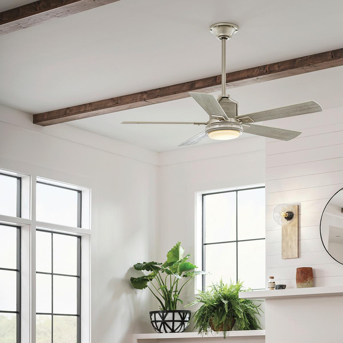 Stropni Ventilator Klf-Colerne-52-Bn - boje oraha/boje nikla, Basics, staklo/drvo (132/43cm)