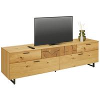TV-Element Stockholm in Wildeiche - Wildeiche/Schwarz, MODERN, Holzwerkstoff/Metall (203/59/50cm) - Premium Living