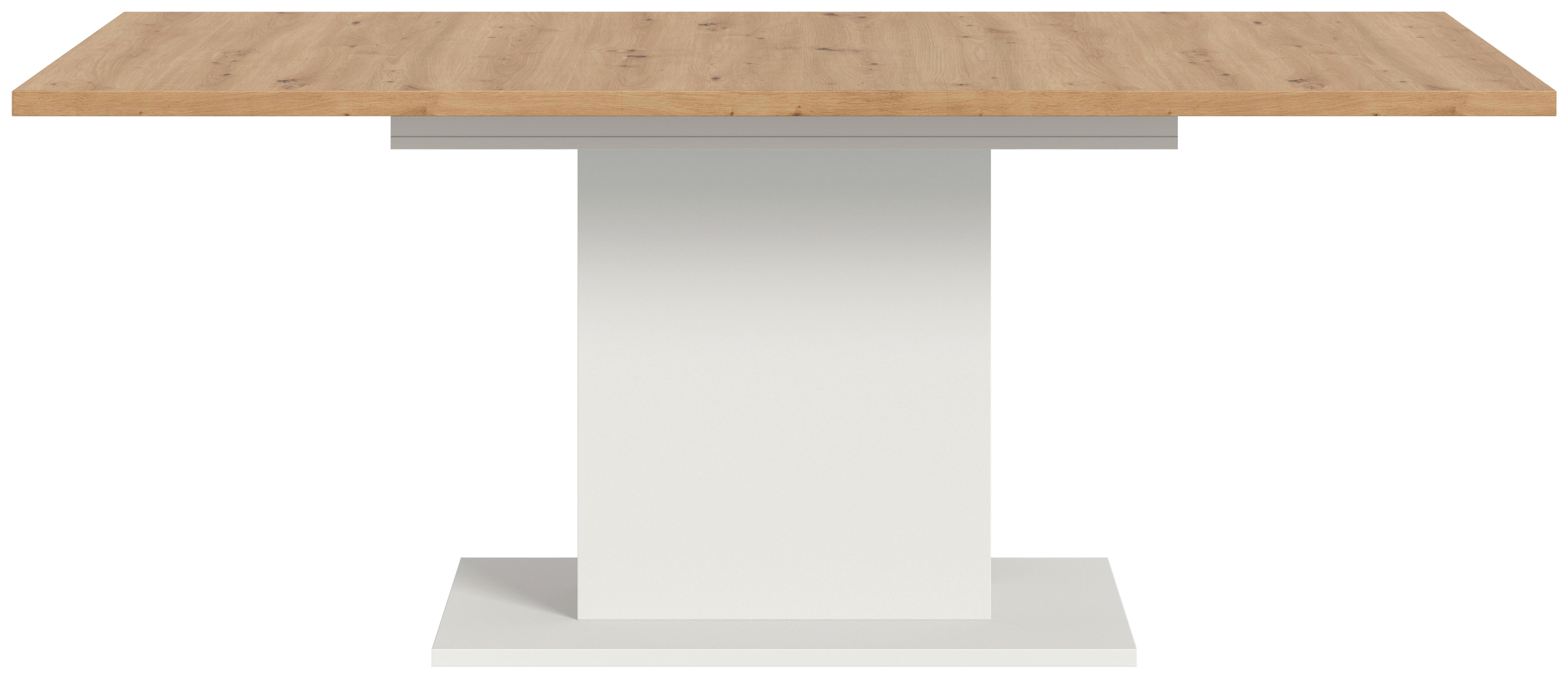 Ausziehtisch Marlon Eiche/Weiß ca. 150-190x90x76 cm - Eiche Artisan/Weiß, KONVENTIONELL, Holzwerkstoff (150-190/90/76cm)