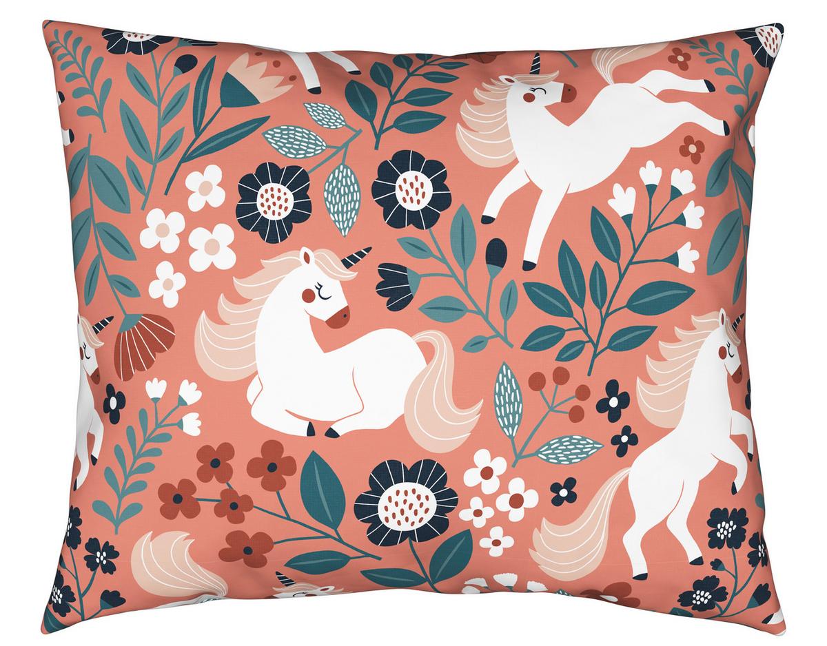 Jugendbettwäsche Einhorn ca. 160x210cm - Dunkelrosa, Modern, Textil (160/210cm) - Modern Living
