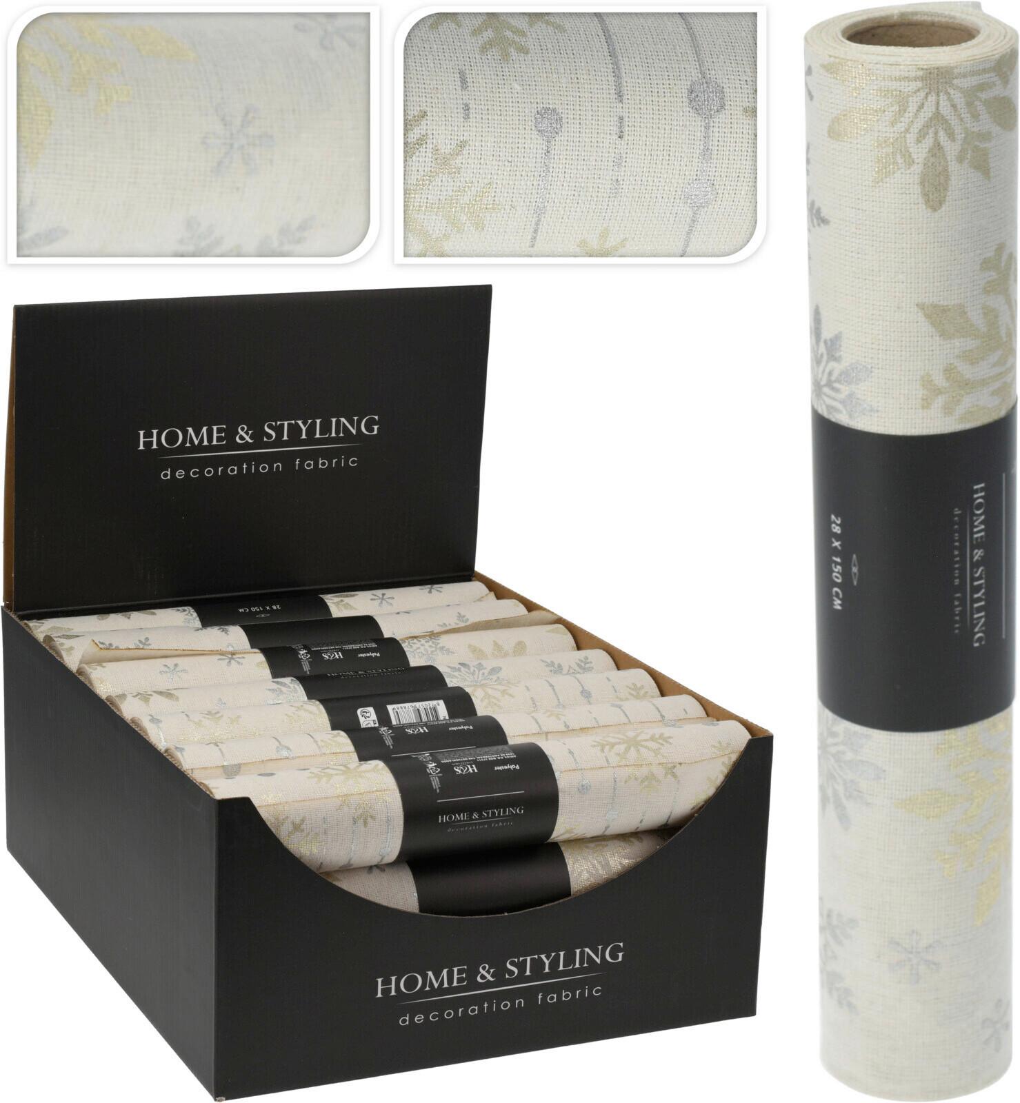 Dekoranyag Snowflakes - fehér, textil