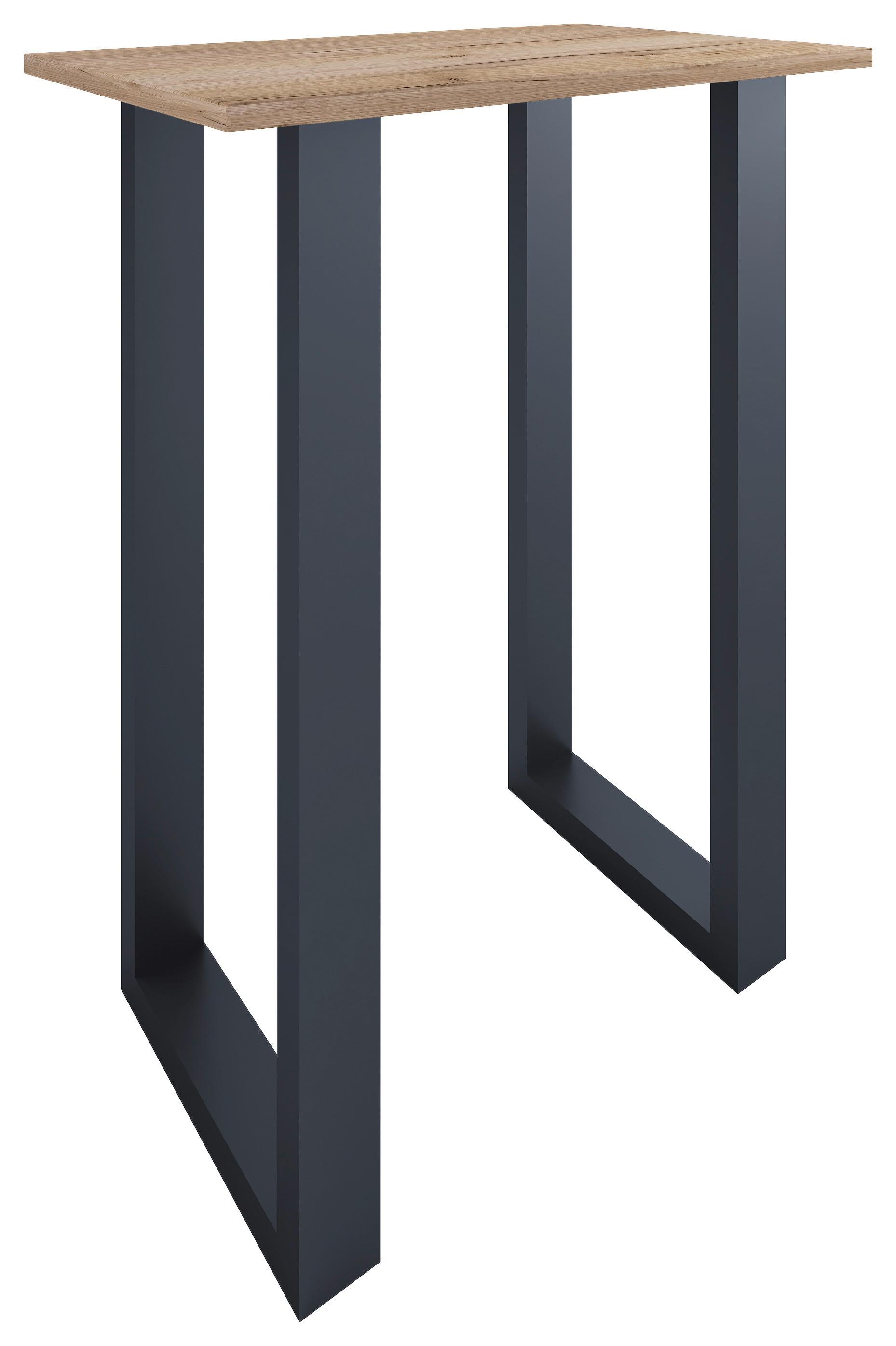 Bartisch Xona ca. 80x102x50 cm Eiche/Schwarz - Honigeiche/Schwarz, KONVENTIONELL, Holzwerkstoff/Metall (80/50/102cm)