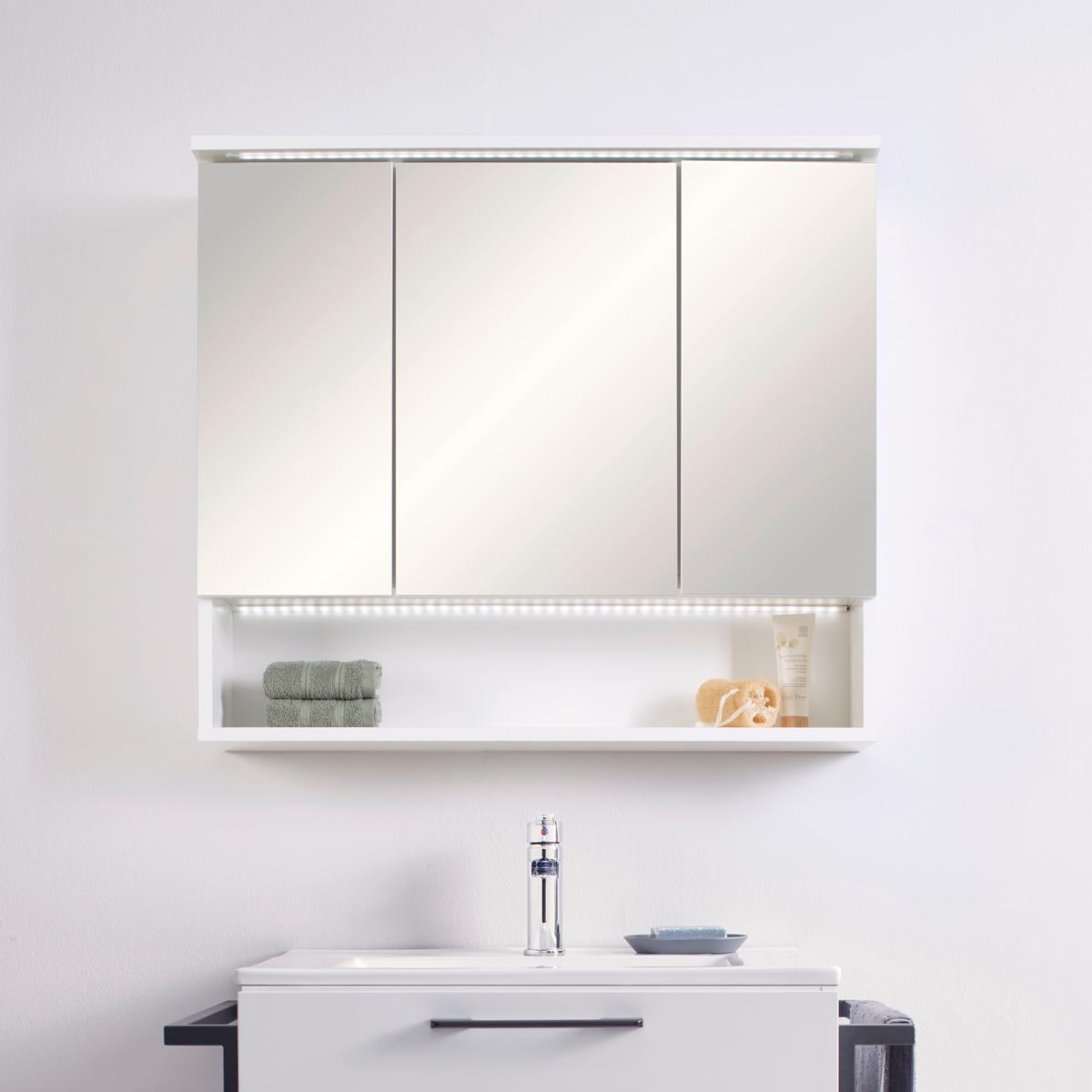 Spiegelschrank Best 80 in Weiß - MODERN, Glas/Holzwerkstoff (80/70/23cm) - Mömax