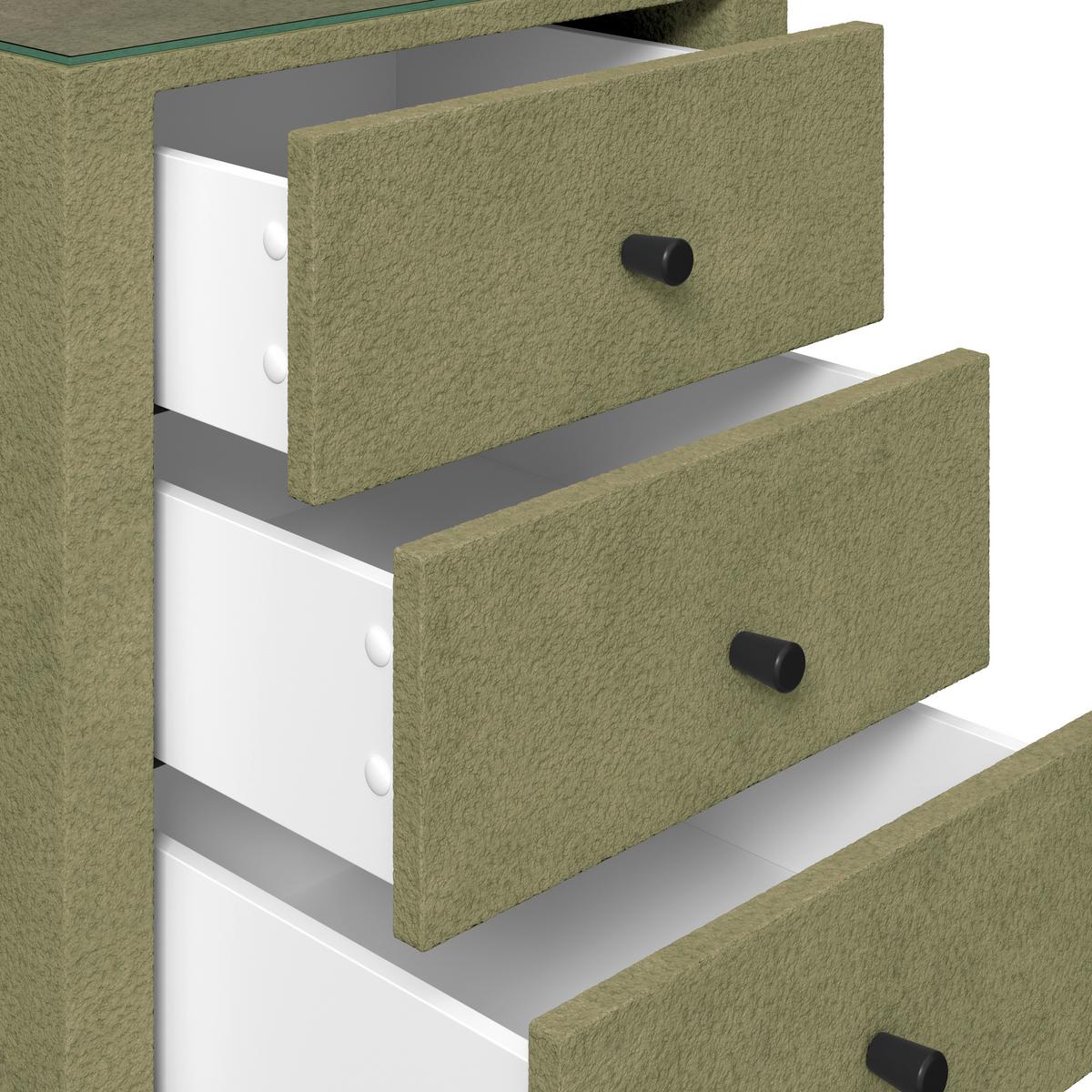 Noćni Ormarić Elysia - zelena, Trend, staklo/drvni materijal (48/68/45,5cm) - Premium Living