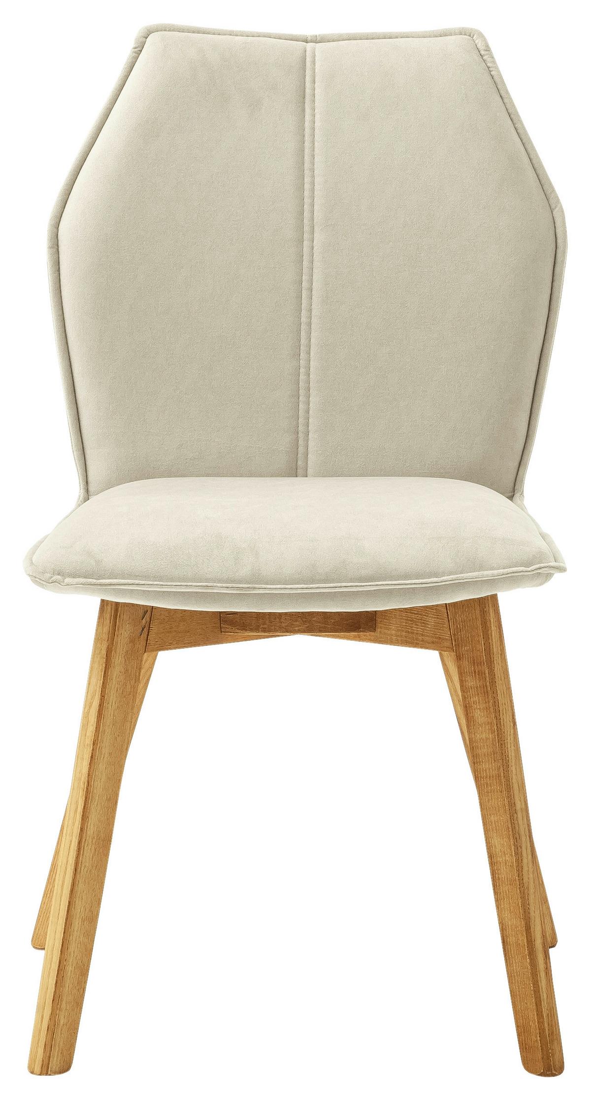 KRZESŁO MAKALU - beżowy/kolor dębowy, Design, drewno/tkanina (43/87/63cm) - Livetastic