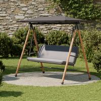 Hollywoodschaukel Budapest Anthrazit - Anthrazit/Schwarz, MODERN, Textil/Metall (215/182/120cm) - Mömax
