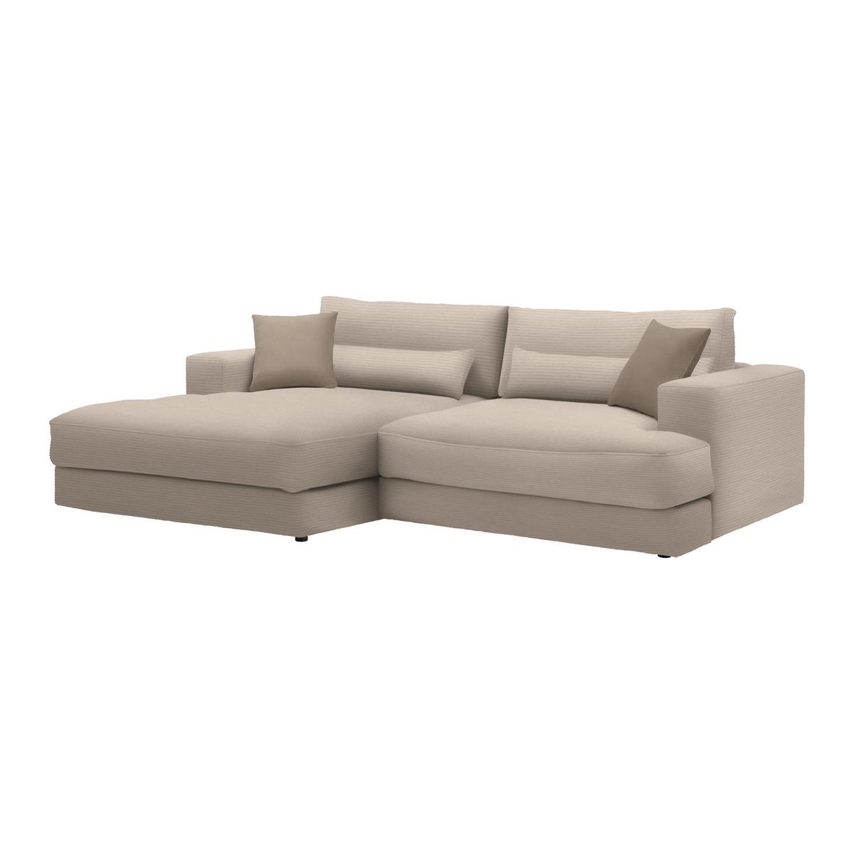Ecksofa Fabiona links Cappuccino - Schwarz/Cappuccino, MODERN, Holz/Kunststoff (194/85/268cm) - Premium Living