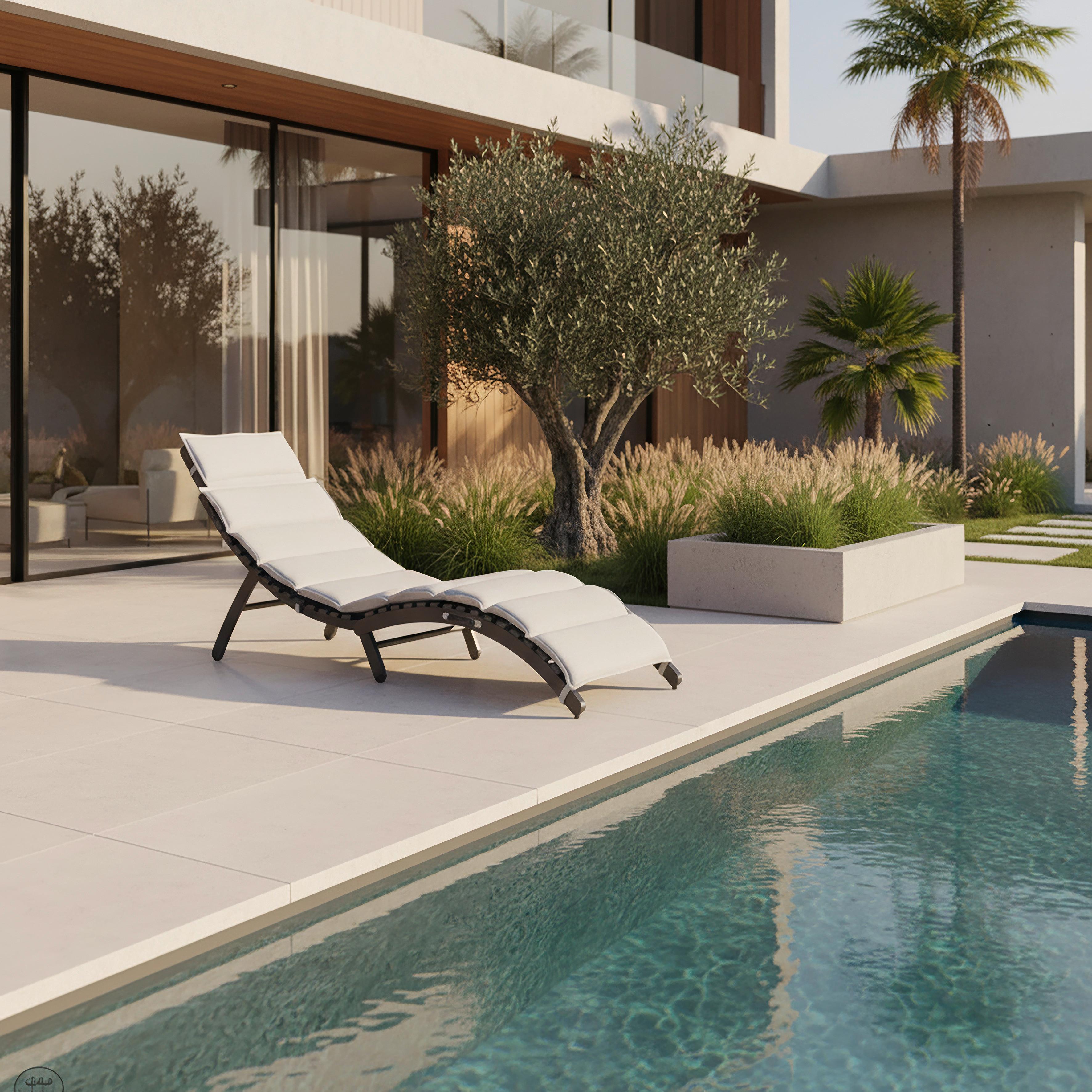 Gartenliege Belinda Grau Aluminium/Outdoorstoff - Dunkelgrau/Grau, MODERN, Kunststoff/Textil (180/54/70cm) - Bessagi Garden