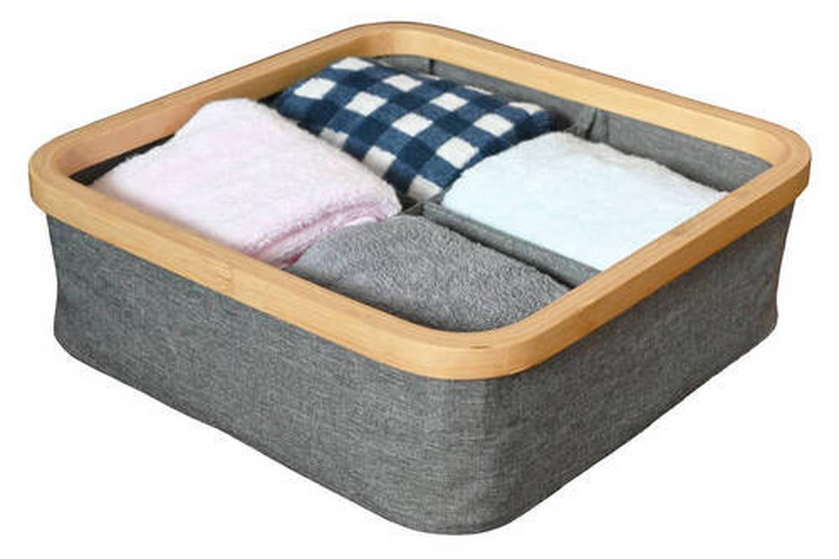 Tárolódoboz Simply Storage - szürke, Modern, karton/textil (30/30/9cm) - Premium Living