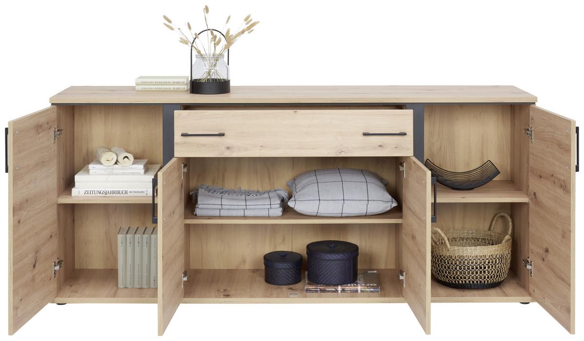 Comodă cu uși NATURE NATK 03 - culoare lemn stejar, Konventionell, material pe bază de lemn (190/84/42cm)