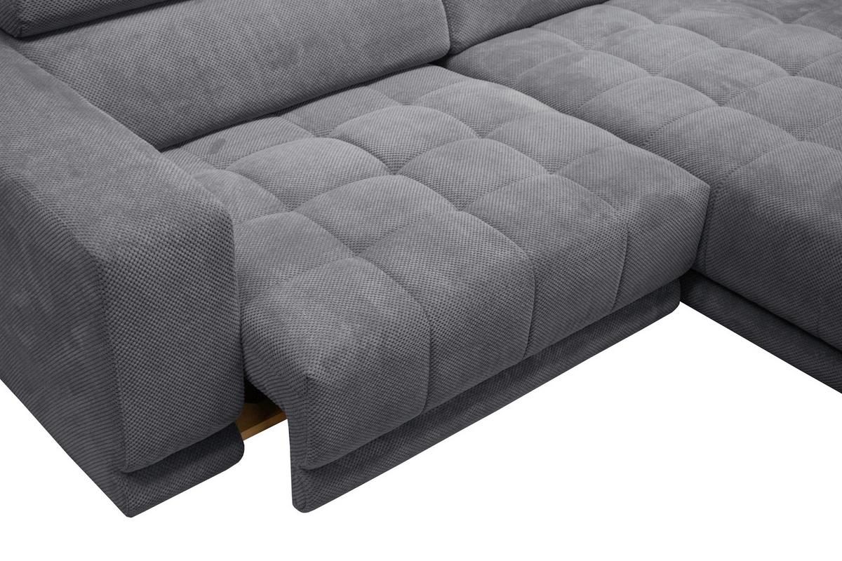 Kutna Garnitura Portland - siva/crna, Moderno, tekstil/plastika (275/78-98/197cm) - Premium Living