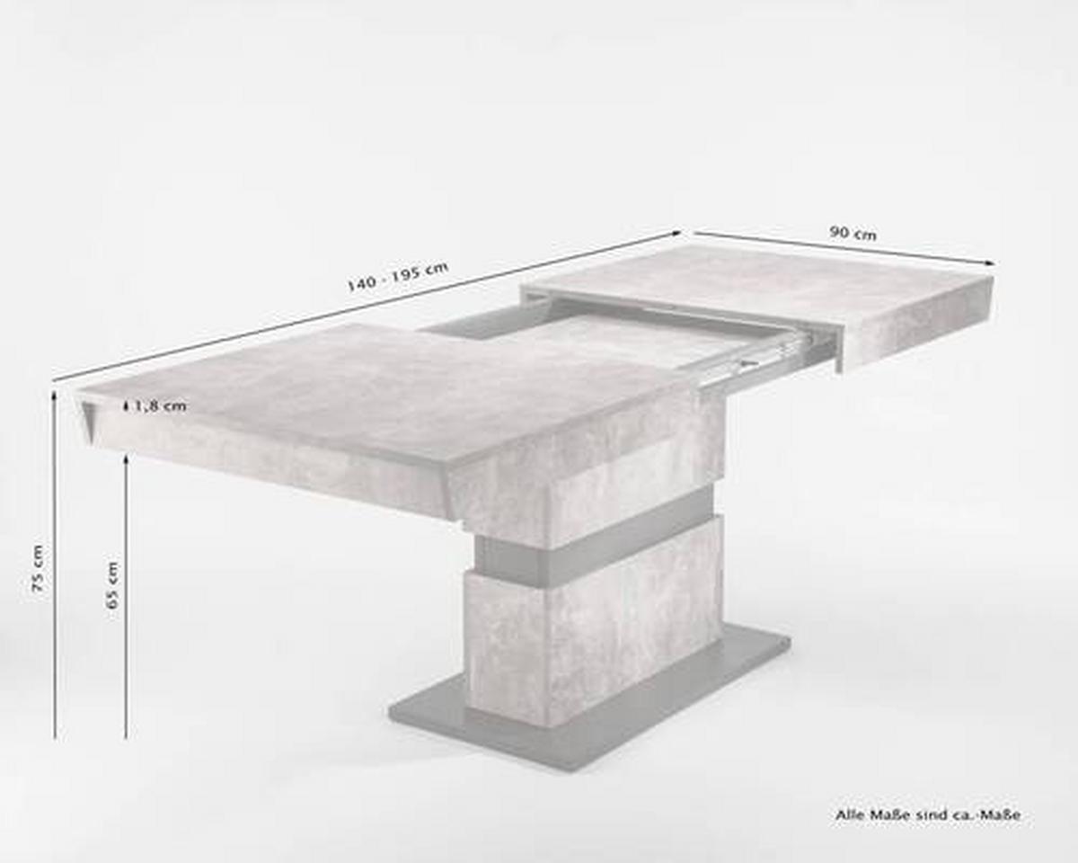 Esstisch Matthew Grau ca. 140x90x75 cm - Dunkelgrau/Grau, MODERN, Holzwerkstoff (140/90/75cm) - MID.YOU