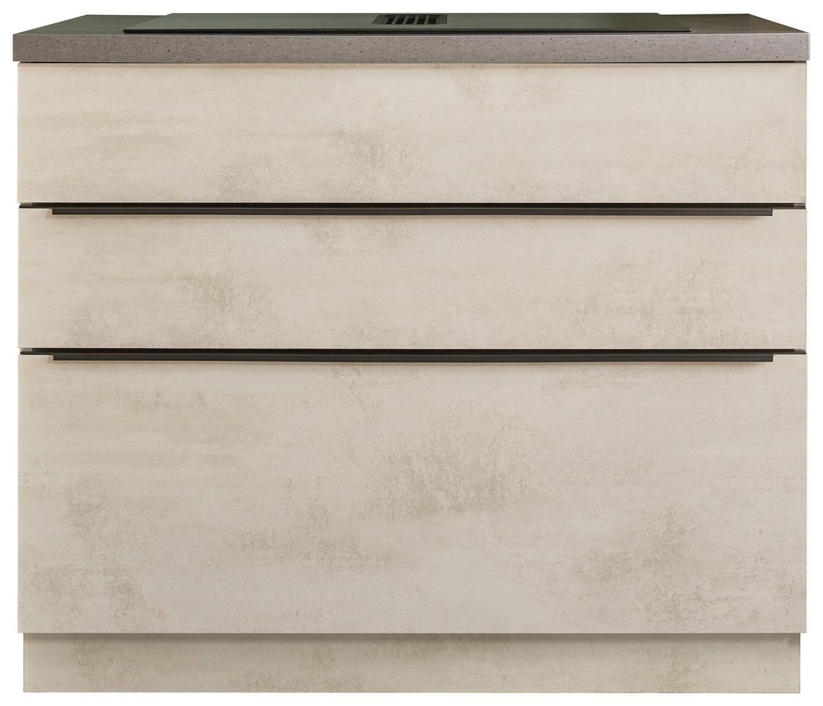 SZAFKA DOLNA Z SZUFLADAMI SANIBEL - antracytowy/biały, Design, materiał drewnopochodny/tworzywo sztuczne (110/94/60cm) - P & B