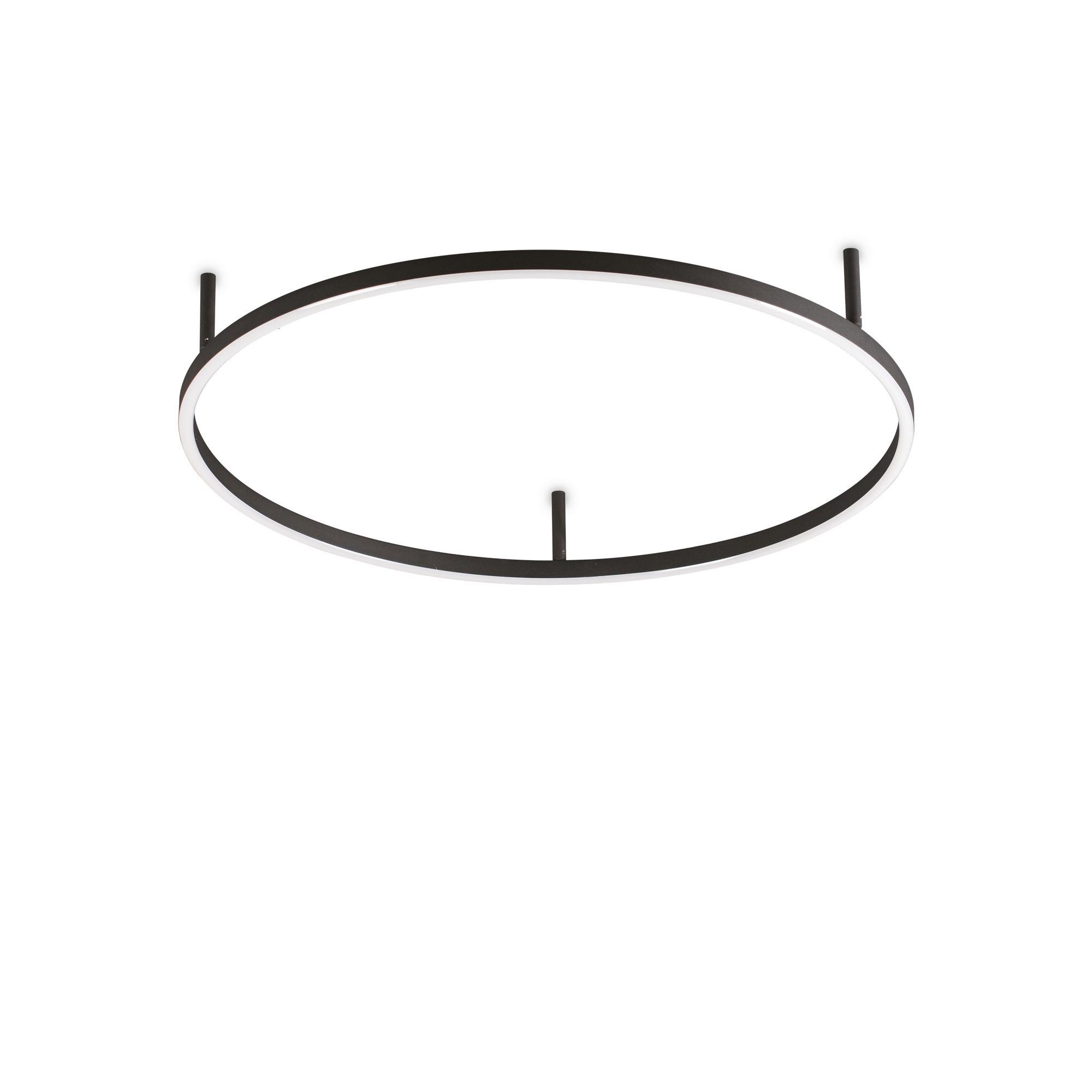 LED-Deckenleuchte Oracle Schwarz max. 38 Watt - Schwarz, Design, Kunststoff/Metall (70/70/7cm) - Ideal Lux