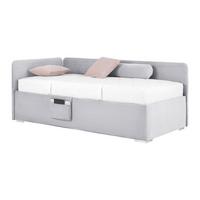 Bett Remi Hellgrau ca. 90x200cm - Chromfarben/Hellgrau, KONVENTIONELL, Holz/Kunststoff (90/200cm) - Mömax